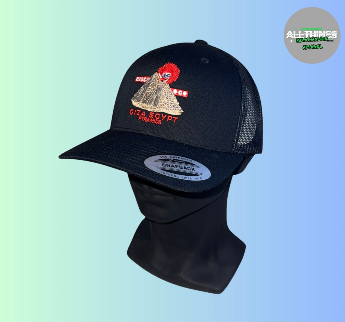CIRCOLOCO EGYPT GIZA PYRAMIDS Black Snapback Trucker Cap