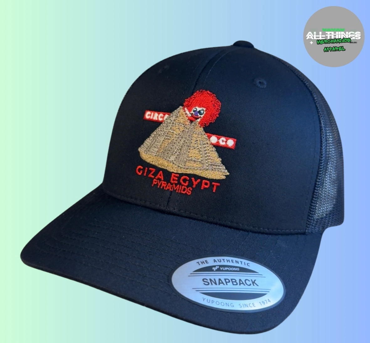CIRCOLOCO EGYPT GIZA PYRAMIDS Black Snapback Trucker Cap