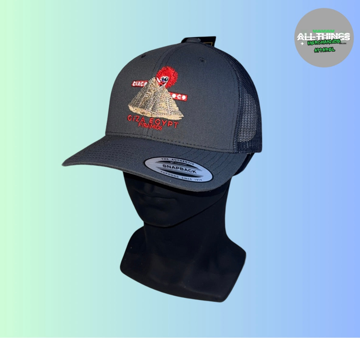 CIRCOLOCO EGYPT GIZA PYRAMIDS Grey Snapback Trucker Cap