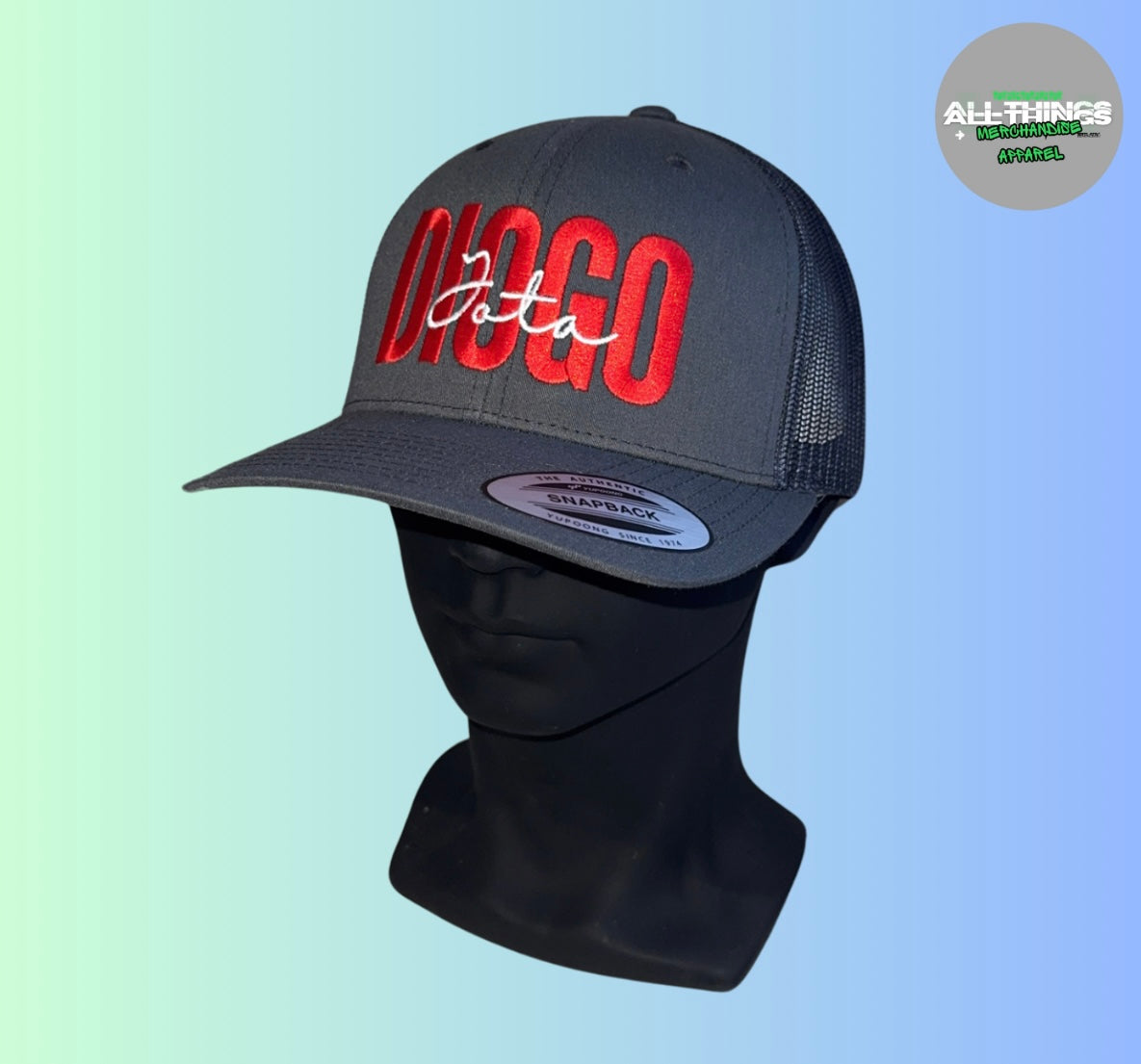 "DIOGO Jota" Liverpool F.C Grey Snapback Trucker Cap