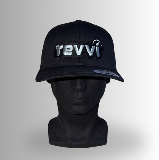 Black \ Silver-Grey Logo "REVVI" Cap