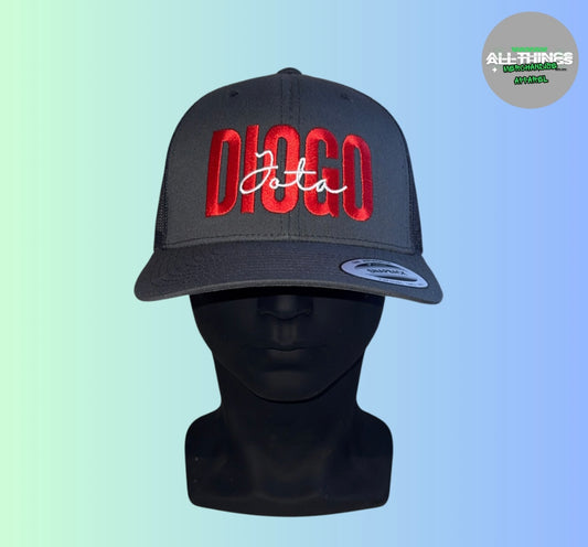 "DIOGO Jota" Liverpool F.C Grey Snapback Trucker Cap