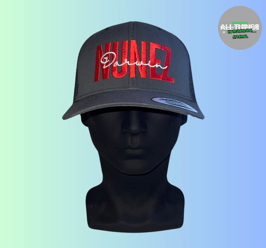 "Darwin NUNEZ" LIVERPOOL F.C Grey Snapback Trucker Cap